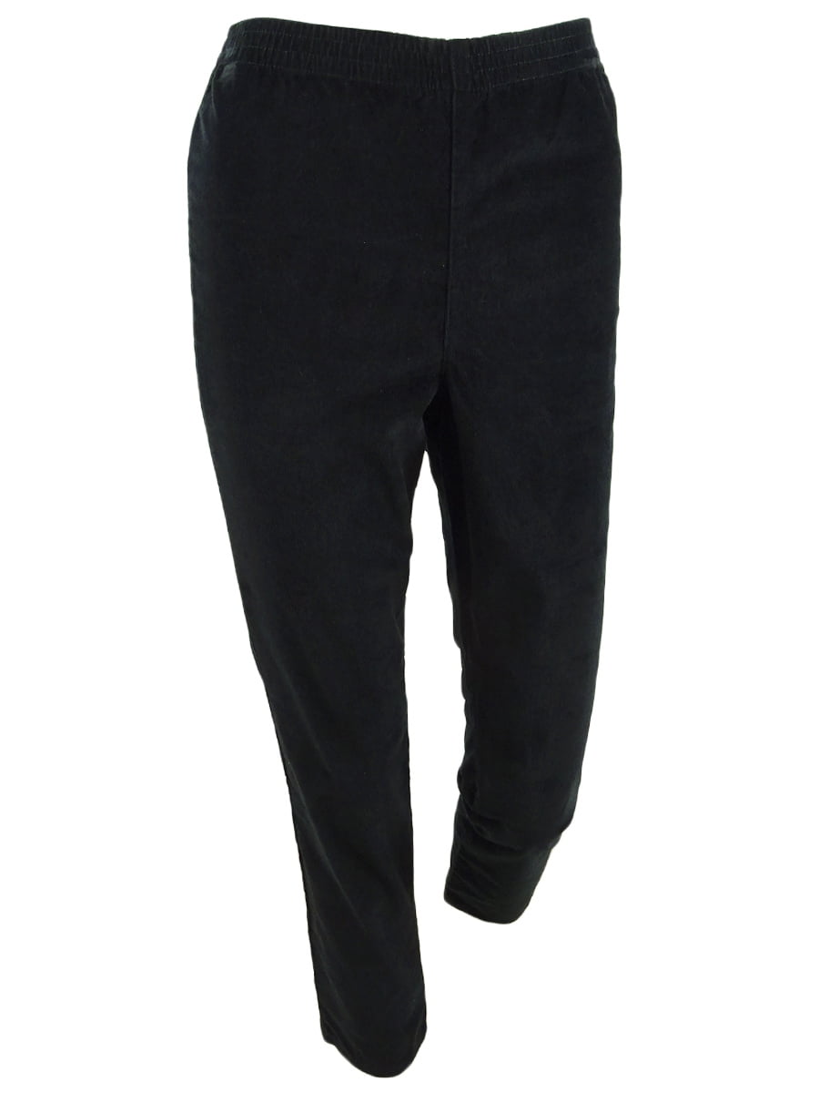Karen Scott Women's Corduroy Pull On Pants Black Size Petite Large