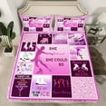 thumbnail image 2 of Feelyou Modern Skating Lover Queen Sheet Sets for Kids, Ice Skates Sport Flat Sheet, Dreamy Purple Patchwork Queen Fitted Sheet, Luxury Bedroom Decor, 4pcs, 2 of 7