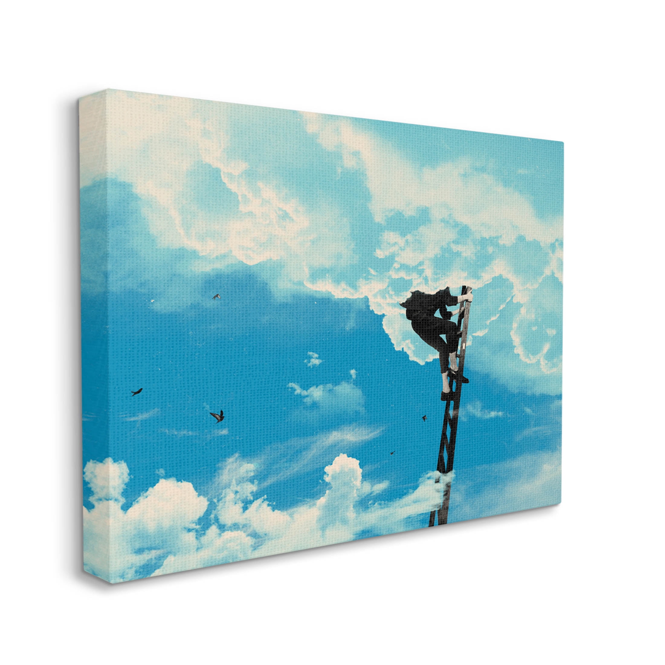 Stupell Industries Climbing Ladder Into Clouds Concept Graphic Art Gallery Wrapped Canvas Print Wall Art, Design by Matheus Lopes Castro