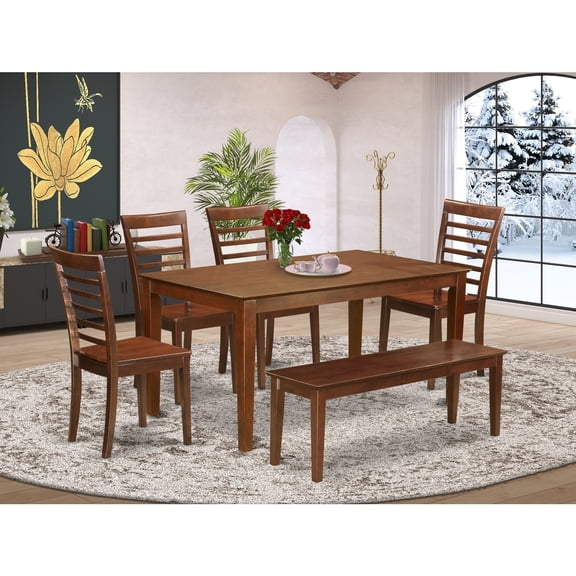 Antique Dining Table Set - Table, Chairs & Bench - Farmhouse Kitchen Furniture