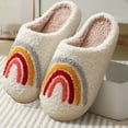 thumbnail image 5 of LoyisViDion Women New Comfortable Home Cute Rainbows Models Winter Slippers for Women Couple Models Thick Bottom Warm Slippers for Women Cute Womens House Slippers White 44-45, 5 of 6