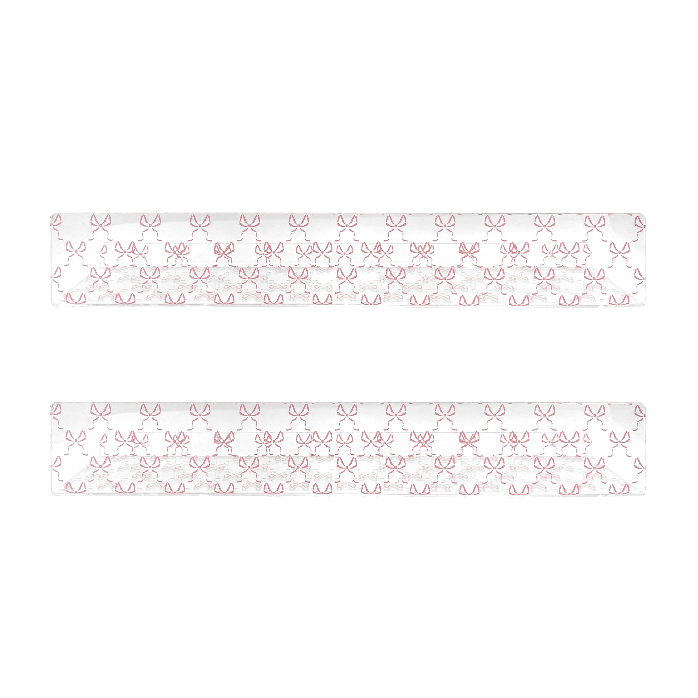 Pink Bow Acrylic Floating Wall Shelves, Set of 2
