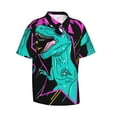thumbnail image 2 of Haiem Rex Dinosaur With Sunglasses Printed Hawaiian Shirt for Men - Men’s Casual Beach Summer Shirts - Stretch Fabric with Modern Fit-Large, 2 of 9