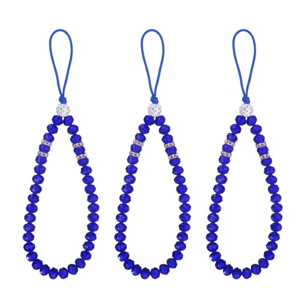 3Pcs Cinta Brillante de Cristal, Lanyard de Cuentas de Cristal de 18mm(0.7") para Mujeres, Tarjeta de Identificación, Llaves (Oro Champagne)