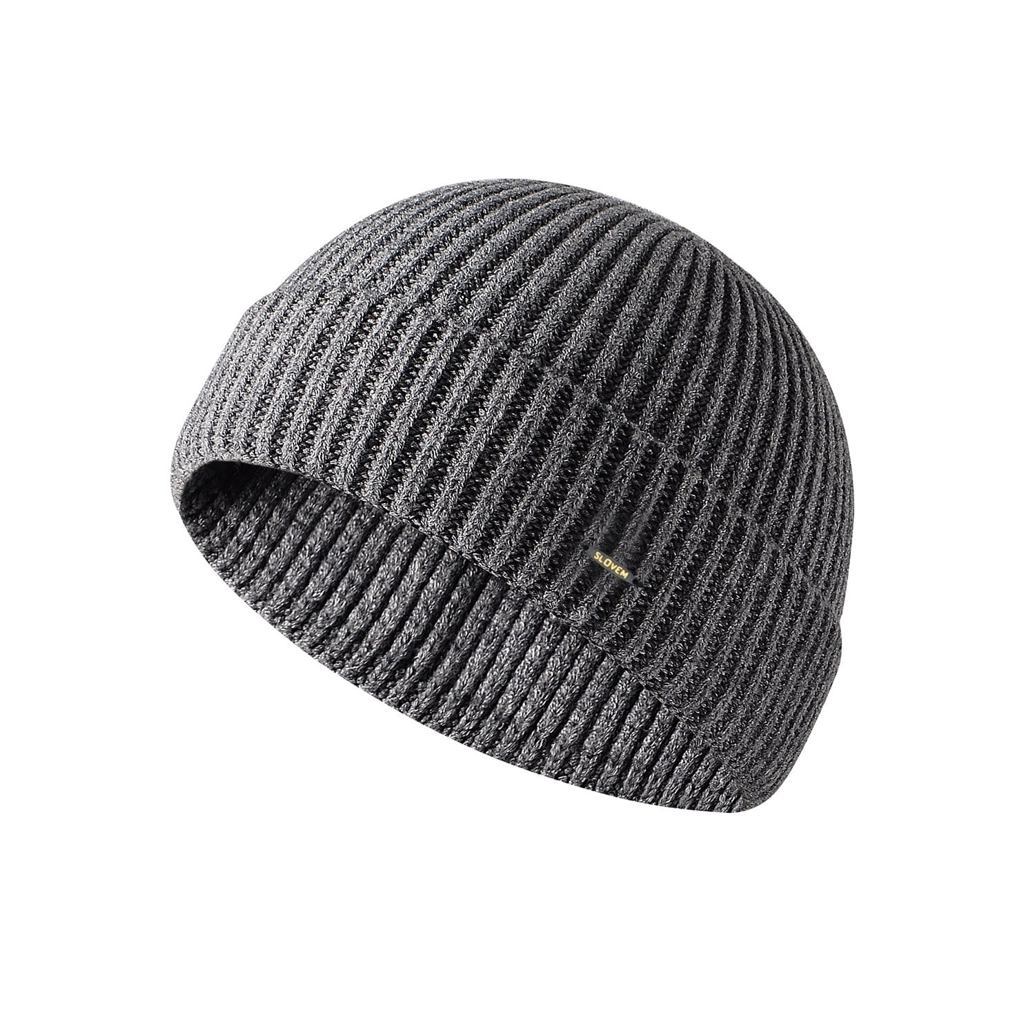 JASMODER Black and White Polka Dot Adult Knit Hats Casual Unisex Beanie Hat Printing Skull Cap Black for Men and Women 