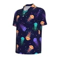 thumbnail image 2 of Balery Sea Jellyfish Printed Men’s Short Sleeve Polo Shirt, Midweight Men's Shirt,Golf Polo shirts -Large, 2 of 9
