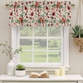 thumbnail image 2 of Christmas Cardinal Curtain Valances for Windows, Kitchen Valance Window Treatments Panel 2 Pack, Xmas Winter Flower Bow Pine Fruits Beige Rod Pocket Short Curtains for Bathroom Bedroom 42 x 18 Inch, 2 of 8
