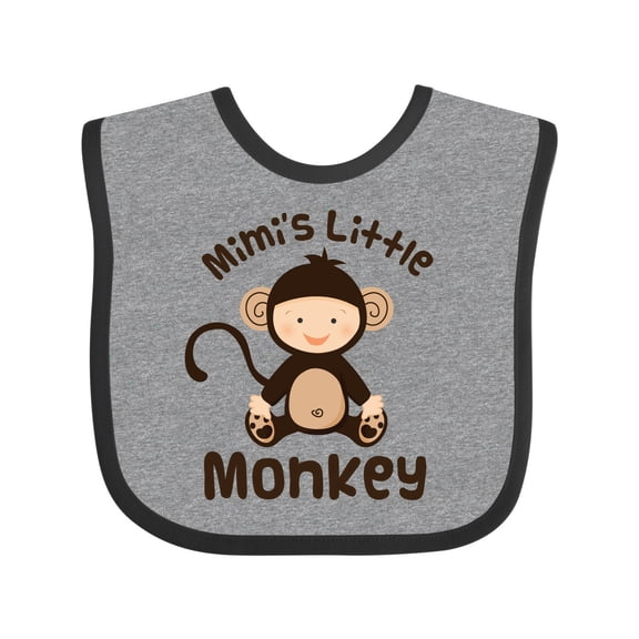 Inktastic Mimi Little Monkey Grandchild Boys or Girls Baby Bib