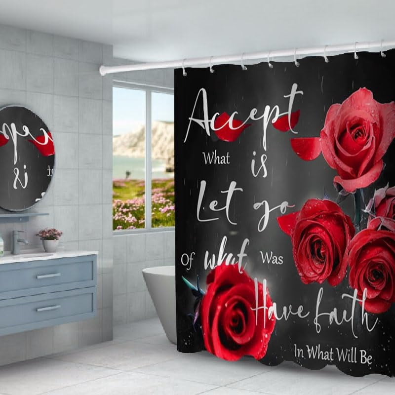 Marble Rules Shower Curtain Sets for Bathroom Decor, 72x72 Inches with Rugs and Accessories, Waterproof Machine Washable Bath Curtain… (Curtain Set-Relax)