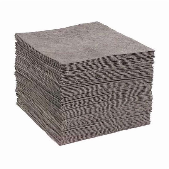 Sorbent Pad, 29 gal, 15 in x 19 in, Universal, Gray, Polypropylene