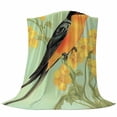 thumbnail image 6 of Yellow Sage Green Floral Blanket Soft Cozy Warm Twin Blanket for Bed, Plush Fuzzy Flannel Fleece Blankets for Sofa, Vintage Summer Bird Botanical Throw Blankets for Couch, Gifts for Men, 60"x80", 6 of 9