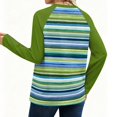 thumbnail image 4 of Long Sleeve Shirts for Women Crewneck Tops Fall Clothes 2026 Winter Clothing Dressy Casual Striped Tshirts Green 2XL, 4 of 5