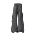 thumbnail image 4 of Cmtiyu Cargo Pants for Men, Baggy High Waist Drawstring Wide Leg Work Pants with Multi Pockets, Casual Outdoor Hiking Pants, M-3XL, 4 of 8
