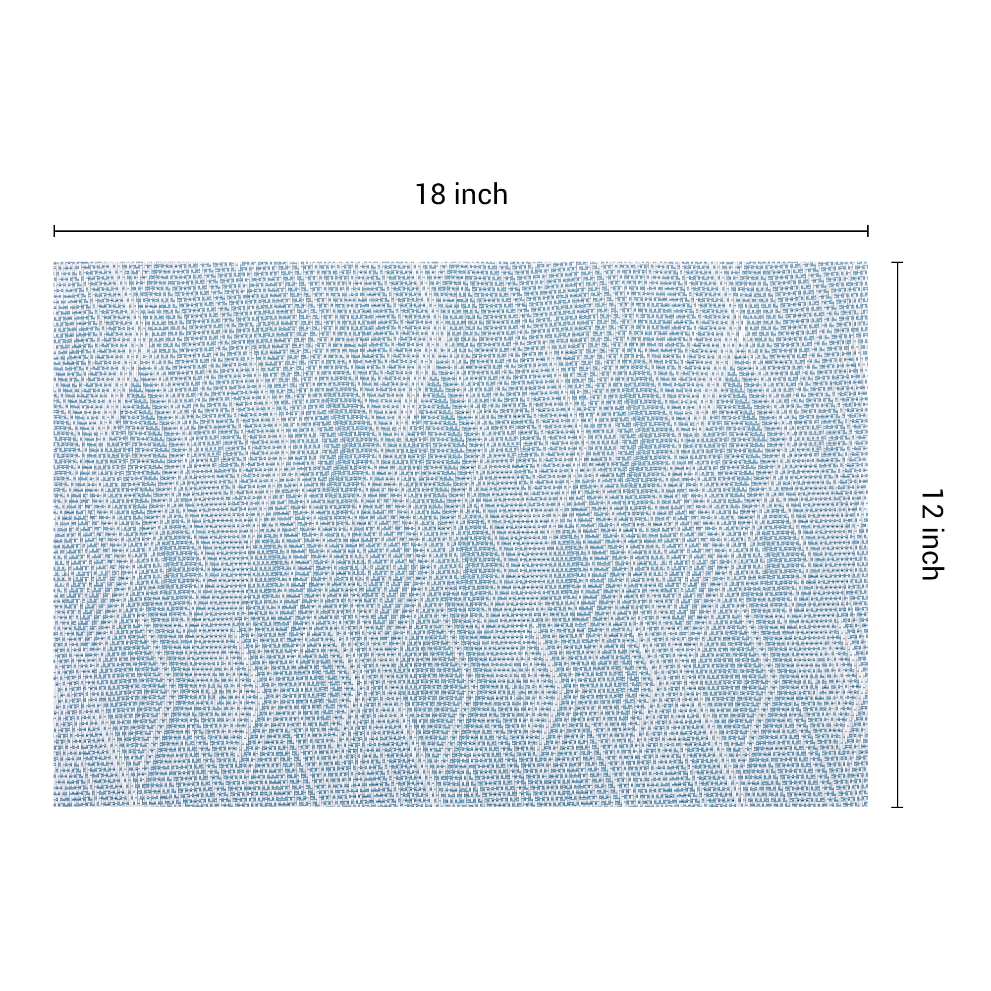 Unique Bargains Set of 8 Placemats for Dining Table Wipeable Table Mat Blue 18x12Inch