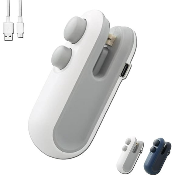 Ampltulastd Bag Sealer, Ultimate Home Sealing Machine, 2 In 1 USB Rechargeable Small Hand Pressure Sealer, Portable Snack Plastic Bag Heat Sealing Machine for Snack Bags White