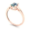 thumbnail image 2 of 1 ct Oval Cut Blue Moissanite Solitaire 14K Rose Gold Womens Engagement Ring, 2 of 5