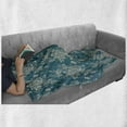 thumbnail image 6 of Leaf Soft Flannel Fleece Throw Blanket, Romantic Roses on Blossoming Branches in Abstract Style Old Fashioned Bouquet Art, Cozy Plush for Indoor and Outdoor Use, 50" x 70", Teal Beige, by Ambesonne, 6 of 6