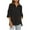 Black, variant on Womens Plus Size Tops Elbow-Length Dressy Blouses Crew Neck Side Slit Casual Loose Tunic Tops Summer Shirts S-2XL