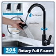 thumbnail image 3 of Stainless Steel Kitchen Faucet, Single Hole Pull Out Spout Kitchen Sink Mixer Tap, Cold Hot Dual Purpose Splash Proof Faucet ,Versatile Features, 3 of 7