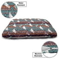 thumbnail image 3 of Birds Pet Bed, Funny Winged Animals Pattern on Vertical Striped Geometric Branches, Resistant Pad for Dogs and Cats Cushion with Removable Cover, 24" x 39", Plum Turquoise and Salmon, by Ambesonne, 3 of 4