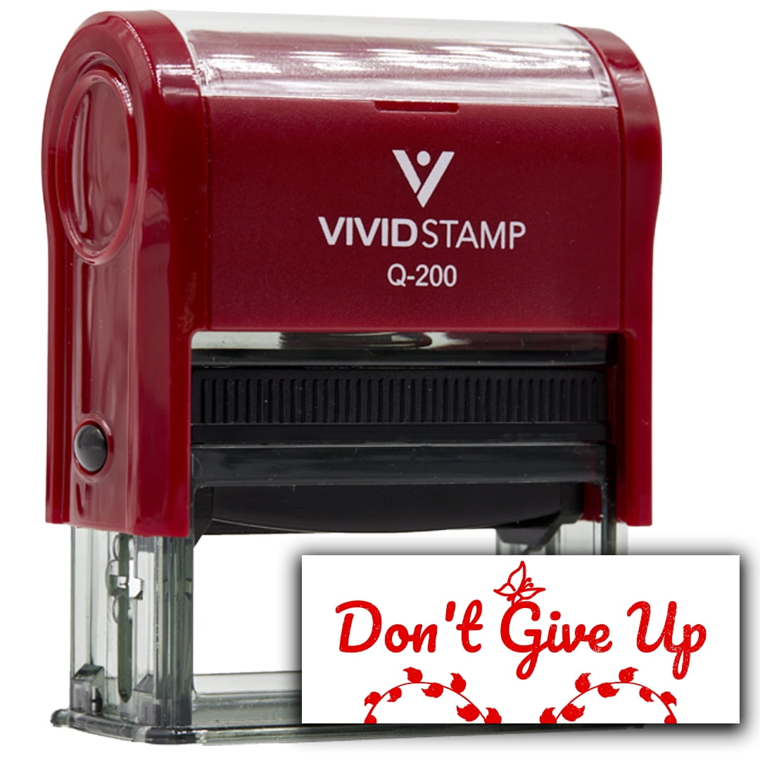 (3 pack) All Quality Don't Give Up Self-Inking Rubber Stamp | Family & Friends | Novelty Homely Stamps (Red Ink) - Q-200