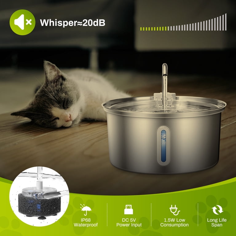 Ceramic Water Fountain Ceramic Cat Water Fountain - Quiet Automatic  Dispenser With Filter & Adjustable Flow Cat Water Bowl With Filter