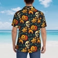 thumbnail image 4 of Bingfone Men's Short Sleeve Button Down Shirts Hawaiian Halloween Skull Printed Beach Shirt, 4 of 7