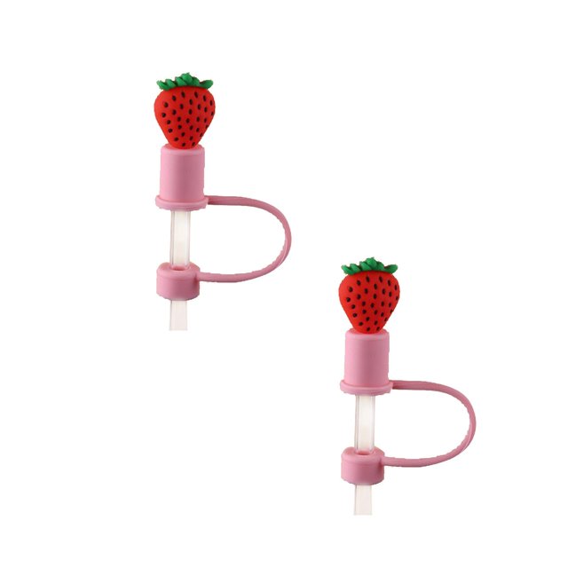 Oleegame 2PC Glass Bottle Soft Silicone Straw Set With Dust Cover Universal Diameter 8mm Including Glass Straw And Dust Plug
