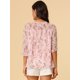 thumbnail image 5 of BluCasual De GaCon Estampado Floral De Man3/4 Con Volantes PaMujer RonaranM, 5 of 6