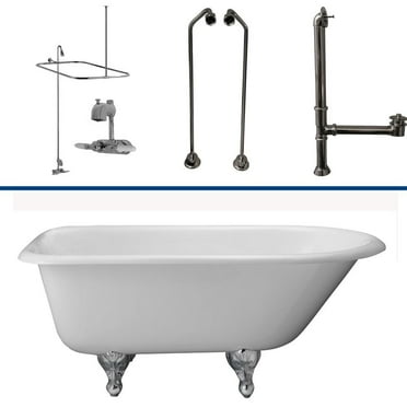 Barclay TKCTR60-CP6 Tub Kit 60" CI Roll Top,Shower Unit,Supplies,Drain-Chrm