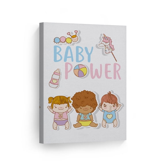 Smile Art Design Cute Baby Power Diversity Kids Anti Discrimination Quote African American Canvas Wall Art Print Kids Room Decor Baby Room Decor Nursery Decor Made in the USA- 40x30