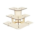 thumbnail image 3 of QSTDGVPW 3 Tier Corner Tiered Display Stand 3 Step Corner Display Rack for Tradeshows Arc wood color, 3 of 9