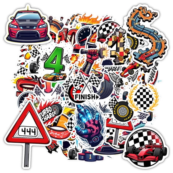 35pcs-50pcs Dynamic Stationery Stickers Motorsport Graffiti Decals Speed Kids Stickers for Laptops Suitcase Guitar