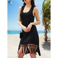 thumbnail image 6 of PULLIMORE Summer Dresses for Women 2022 Casual Sleeveless Tassel Sundress Boho Beach Dress (S, Black), 6 of 8