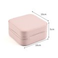 thumbnail image 3 of Portable Faux Leather Zip Jewelry Box Ring Earrings Bracelet Storage Case Pouch, 3 of 8