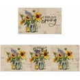 thumbnail image 2 of Kitchen Rugs, Sunflower Bottle Retro Spring Floral Summer Flower Non Slip Runner Rug Mat for Floor, Kitchen, Bedside, Sink, Office, Laundry, Set of 2, 2 of 6