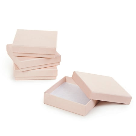 Get Organized Cotton Filled Jewelry Boxes: Light Pink, 3.5 inches, 6