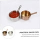 thumbnail image 3 of Sartén de acero inoxidable para salsa, tazas para condimentos con tapas, platos de soja, cuchara rociadora, ketchup, guarnición, olla medidora, sartén pequeña, 2 uds., 3 of 5
