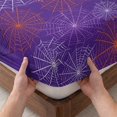 thumbnail image 3 of Full Size Fitted Sheet Set - Purple Halloween 3 Piece Bedding Sets 16" Deep Pocket Fitted Sheet with 2 Pillowcases, Red Black White Net Halloween Brushed Microfiber Hotel Luxury Bed Sheets, 3 of 9