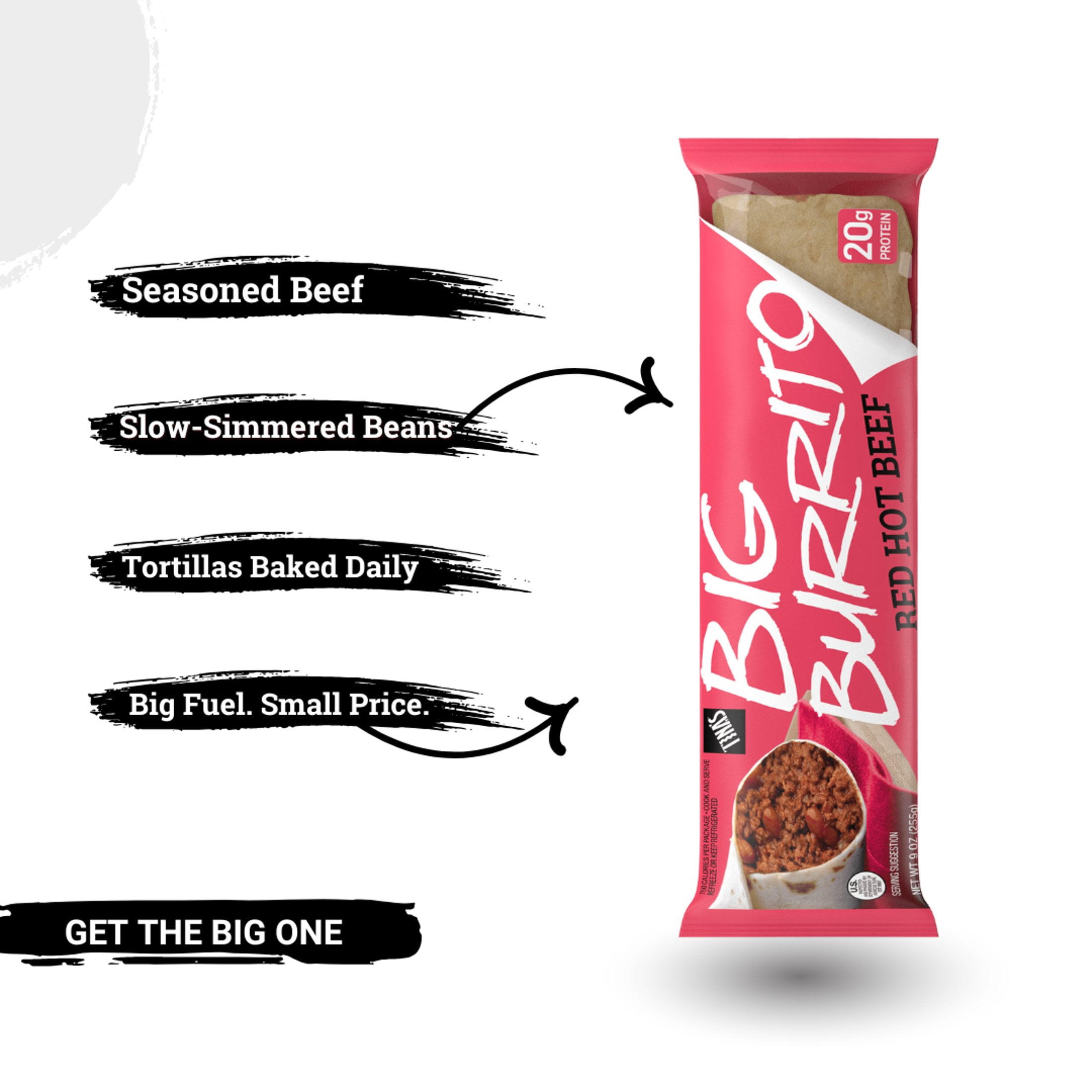 Tina's Big Burrito Red Hot Beef, Packaged Burrito, 9 oz, 1 Count