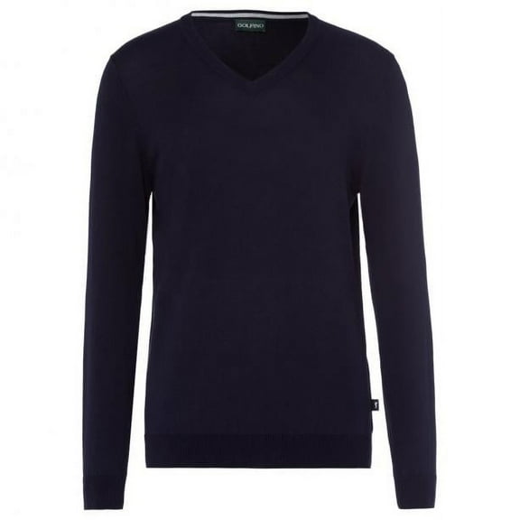 GOLFINO SUPER SOFT PIMA COTTON V NECK, Men's knitted pullover - soft cotton with a mottled look in regular fit (Navy / 38 Medium)