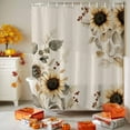 thumbnail image 3 of Shower Curtains Sets for Bathroom Decor Fall Pastoral Sunflower Berry Waterproof Bathroom Curtain with Hooks, Autumn Botanical Retro Linen for Bathroom Decor,72x72IN, 3 of 6