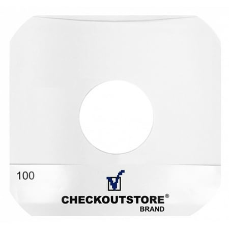 1000 CheckOutStore Paper Record Inner Sleeves Round Corners With Hole for 10