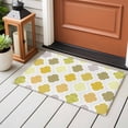 thumbnail image 4 of Abstract Grid Front Door Rugs 2x3 ft Boho Yellow Grey Green Geometric Medieval Plaid Small Rug for Entryway Non Slip Washable Bathroom Door Mat Absorbent Floor Mat for Indoor Entrance, 4 of 9