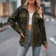 thumbnail image 1 of Camisa Chaqueta de leopardo para mujer, chaqueta holgada con cuello vuelto, chaquetas de gran tamaño para mujer Ygjytge ejercito verde T M para Mujer, 1 of 6