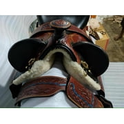 Barcoo Australian Hand Tooled Carved Australian Stock Horse Saddle Real Leather Australian Aussie Style Saddle with Complete Set