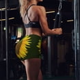 thumbnail image 5 of Sigee Sunflower3 Print Women's High Waist Workout Shorts - Squat Proof, Tummy Control, Yoga and Gym Activewear-Large, 5 of 9