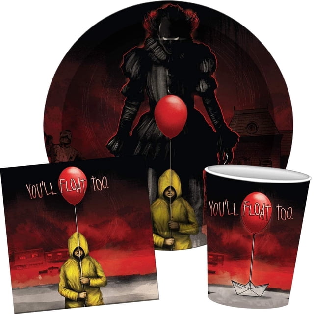 Set de artículos de fiesta Silver Buffalo IT Pennywise the Clown, paquete de 60