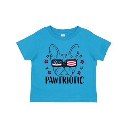 

Inktastic Pawtriotic with French Bulldog in American Flag Sunglasses Boys or Girls Toddler T-Shirt