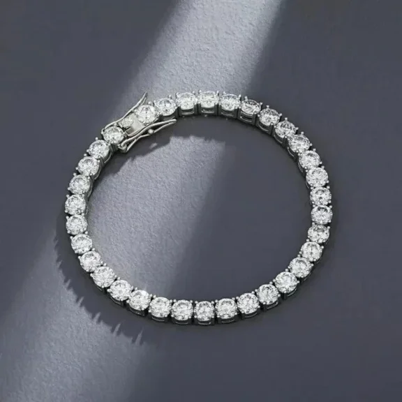 10Ct Round Cut Lab Created Diamond Women's Tennis Bracelet 14K White Gold Plated